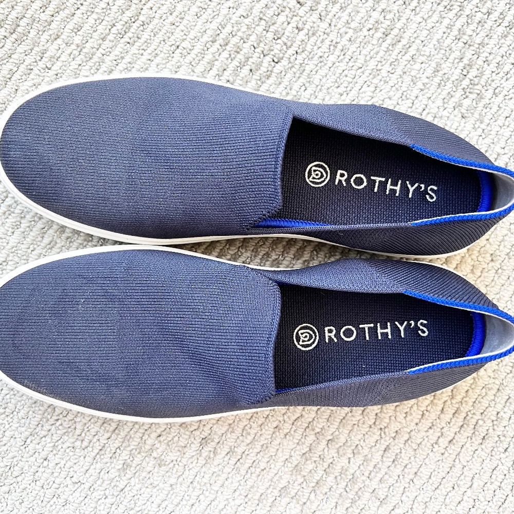 Rothy’s slip on sneakers - Navy women’s size 10